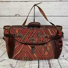 Bolsa de viagem carpete de couro marroquino bolsa de mercado Boho Kilim XL vintage Weekender Duffle comprar usado  Enviando para Brazil