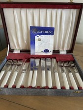 Leather boxed canteen for sale  HALIFAX