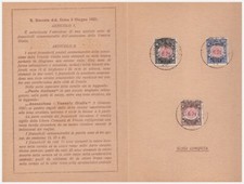Używany, REGNO 1921 - ANNESSIONE VENEZIA GIULIA  - CARTONCINO PRIMO GIORNO na sprzedaż  Wysyłka do Poland