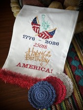 Conjunto de toalhas de cozinha/bar comemorativas do 250º aniversário da América com porta-copos🇺🇸 comprar usado  Enviando para Brazil