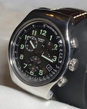 Relógio cronógrafo masculino perfeito raro vintage Swatch ironia taquímetro V8 47mm comprar usado  Enviando para Brazil