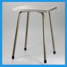 Banqueta vintage prata metal bege madeira cozinha bar mesa oficina anos 70, usado comprar usado  Enviando para Brazil