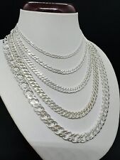 Colar masculino feminino prata esterlina 925 corrente cubana dupla elos rombo 16"-30" comprar usado  Enviando para Brazil