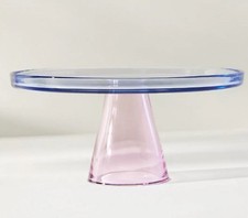 Usado, Suporte para bolo de vidro rosa e roxo Anthropologie Ramona comprar usado  Enviando para Brazil