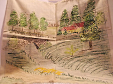 Arte rural desenho original pintura em tela tecido de algodão 29" c x 25" t comprar usado  Enviando para Brazil