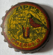 TAMPA DE GARRAFA DE REFRIGERANTE ZIPP'S CHERRI-O; 1925-30; CLEVELAND, OHIO; COROA DE CORTIÇA USADA, pássaro, usado comprar usado  Enviando para Brazil