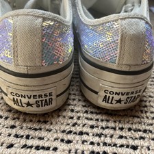 White sequin converse for sale  SWANSEA