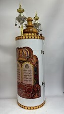 Estojo de Torá usado Sefer Torá capa de rolo madeira israelense presente judaica, usado comprar usado  Enviando para Brazil