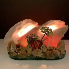 Antiga Lâmpada de TV Coastal Seashell Concha Dupla Tiki GRANDE Fundo Lucite comprar usado  Enviando para Brazil