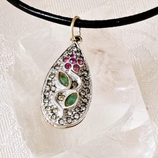 Pendentif vermeil émeraudes d'occasion  Le Luc