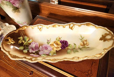 Usado, Bandeja de prato de aipo rosa pintada à mão Limoges, assinada pelo artista comprar usado  Enviando para Brazil