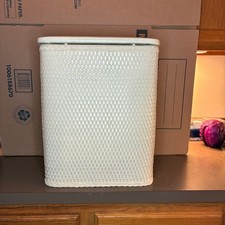 Vintage Meio Século Redmon Tecido Vime Lavanderia Roupas Hamper Basket MCM comprar usado  Enviando para Brazil