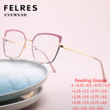 Óculos de leitura feminino metal olho de gato luz azul bloqueio lentes transparentes óculos quentes, usado comprar usado  Enviando para Brazil