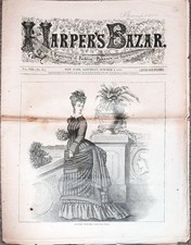 -Rare- 1875 -HARPER'S BAZAR- Vintage 10/2 Women's FASHION Magazine - Bazaar comprar usado  Enviando para Brazil
