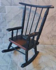Usado, Cadeira de balanço vintage de madeira maciça serve para bonecas 18" 12"X 7.5" madeira comprar usado  Enviando para Brazil