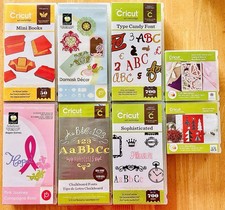 Lote de 8 cartuchos Cricut com sobreposições e manuais usados mistos em estojos comprar usado Lote de 8 cartuchos Cricut com sobreposições e manuais usados mistos em estojos comprar usado  Enviando para Brazil