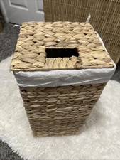 Cesto de roupas quadrado tecido para lavanderia com forro, tecido de vime jacinto comprar usado  Enviando para Brazil