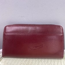 Carteira feminina de couro sintético borgonha DKNY com zíper em torno de 4x7,5x1” comprar usado  Enviando para Brazil