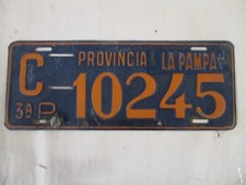 Etiqueta de placa de licença 1955 Argentina EVA PERON PROVINCIA LA PAMPA comprar usado  Enviando para Brazil