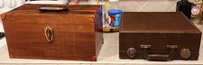 VINTAGE RECORD PLAYER & 60+ 45s, CUSTOM BUILT MAHOGANY 45RPM, 7 " RECORD BOX comprar usado  Enviando para Brazil