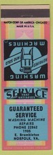 Capa Matchbook - Serviço de reparo de máquina de lavar Norfolk VA comprar usado  Enviando para Brazil