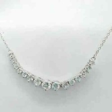 Colar de presente feminino 3 quilates redondo criado em laboratório diamante folheado a ouro branco 14K prata comprar usado  Enviando para Brazil