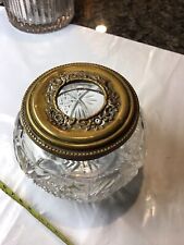Antigo 19º C FRANCÊS Corte Vidro Receptor de Cabelo Vaidade Jarro Tampa Bronze Art Nouveau comprar usado  Enviando para Brazil