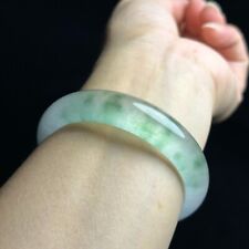 Pulseira de jadeíta branca e verde gelada AAA Mianmar natural certificada 58mm comprar usado  Enviando para Brazil