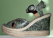 Espadrilles cuir kaki d'occasion  Fonsorbes