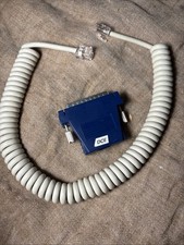Cabo RJ12 bege encaracolado 6P6C com adaptador modular macho DB25 cabo de dados antigo comprar usado  Enviando para Brazil
