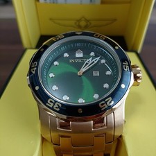 Invicta Relógio Masculino Analógico Quartzo Novo Pro Daiva Verde Dourado Vintage 636630621 comprar usado  Enviando para Brazil