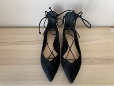 Usado, Sapatos baixos femininos Schutz tamanho 7B TOOR camurça preta com cadarço pontudo  comprar usado  Enviando para Brazil
