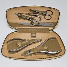 Kit de herramientas de manicura y pedicura de colección Marshal Field & Co Solinger ALEMANIA cuero segunda mano  Embacar hacia Mexico