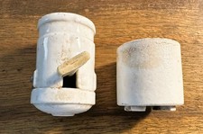 Lâmpada de porcelana vitrificada antiga 2 vintage soquete luminária LEVITON botão de giro, usado comprar usado  Enviando para Brazil