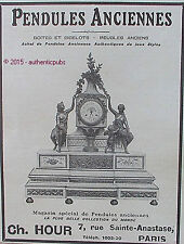 Publicite pendules anciennes d'occasion  Cires-lès-Mello