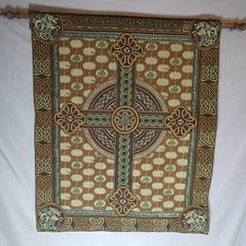 Tapeçaria decoração irlandesa CRUZ CELTA pendurada na parede Cead Mile Failte 23x28" comprar usado  Enviando para Brazil