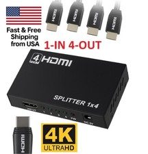Usado, Divisor 4K HDMI 1 em 4 saídas UHD HD 1080P 4 portas repetidor divisor amplificador 1x4 comprar usado  Enviando para Brazil