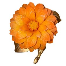 Broche vintage flor laranja - Joia retrô floral comprar usado  Enviando para Brazil