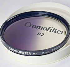 Filtro de lente de vidro Cromo 58mm CROMOFILTER B2 azul França graduado 58 mm E58 E-58, usado comprar usado  Enviando para Brazil