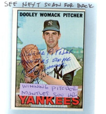 Mantas de jarro vencedoras autografadas Dooley Womack 500 HR adicionadas Yankees 67 Topps, usado comprar usado  Enviando para Brazil