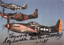P-51 Mustang "Gunfighter" Airplane~Reg Urschler Brig Gen USAF~Autograph POSTCARD comprar usado P-51 Mustang "Gunfighter" Airplane~Reg Urschler Brig Gen USAF~Autograph POSTCARD comprar usado  Enviando para Brazil