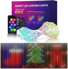 Luzes de cortina, luzes de cortina LED inteligentes com aplicativo e controle remoto, sincronização de música dinâmica faça você mesmo F comprar usado  Enviando para Brazil