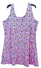 Vestido de babado Lulu B Cha Cha tamanho 1X rosa/azul palmeiras pulôver elástico praia comprar usado  Enviando para Brazil