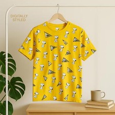 Usado, Camiseta H&M Peanuts Snoopy amarela tamanho G gráfica logotipo desenho animado diversão comprar usado  Enviando para Brazil