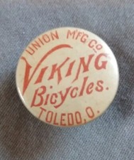 Antigo Union Mfg Co Viking Bicycles Toledo fabricante de bicicletas botão de metal. comprar usado  Enviando para Brazil