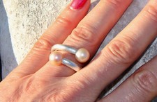 Ring perlenring 925 gebraucht kaufen  Moosburg a.d.Isar