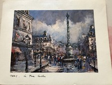 Lithographie repro aquarelle d'occasion  Saint-Just-en-Chaussée