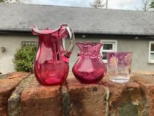 Three pieces cranberry for sale  BALLYMENA