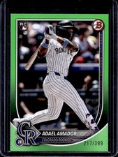 2025 Bowman Adael Amador RC Neon Green Border Rookie #217/399 Rockies, usado comprar usado  Enviando para Brazil