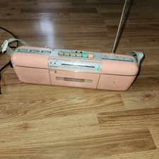 Vintage 1980 Sharp Radio Cassette QT-50 Pink Peach “Stranger Things”. Testado comprar usado  Enviando para Brazil